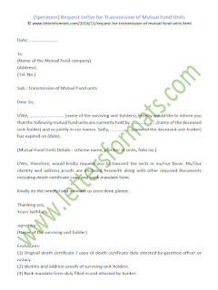 request letter for transmission of mutual fund units