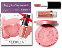 SEPHORA birth day set FREE TARTE blush PAAARTY lipgloss BIRTHDAY SUIT matte lip paint lipstick nude boring review