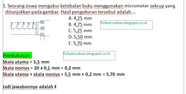  SOAL  DAN JAWABAN FISIKA  KELAS X SEMESTER 1 