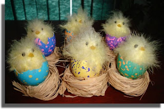 Chicks Place Settings (Eggs decorated by Daughter)