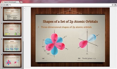 Archivo de PowerPoint abierto en Chrome