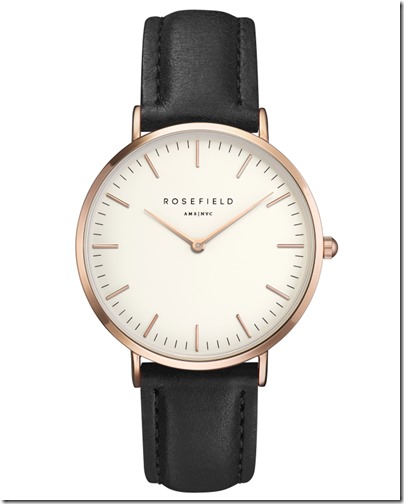Rosefield Watch - The Bowery White Black Rose Gold Case