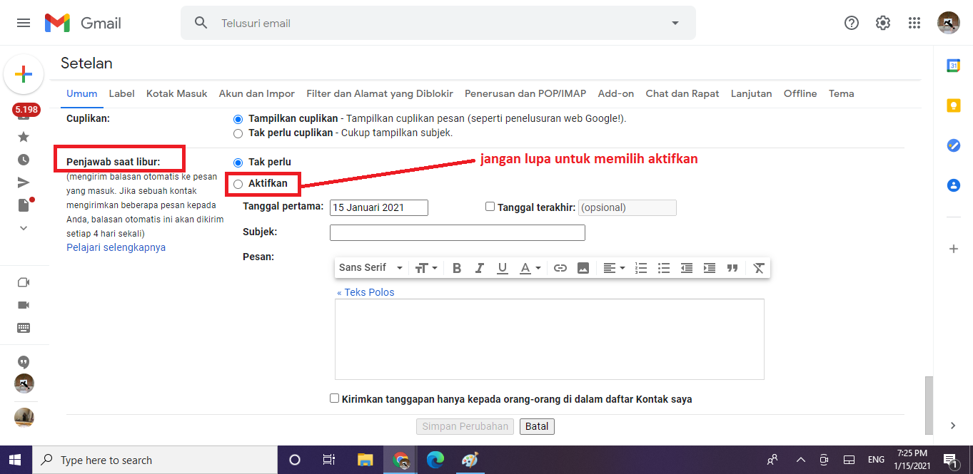 membuat email balasan di gmail