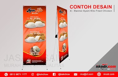  Contoh Desain Standing Banner Ayam Kito Fried Chicken | Desain Buku Menu Murah Berkualitas 