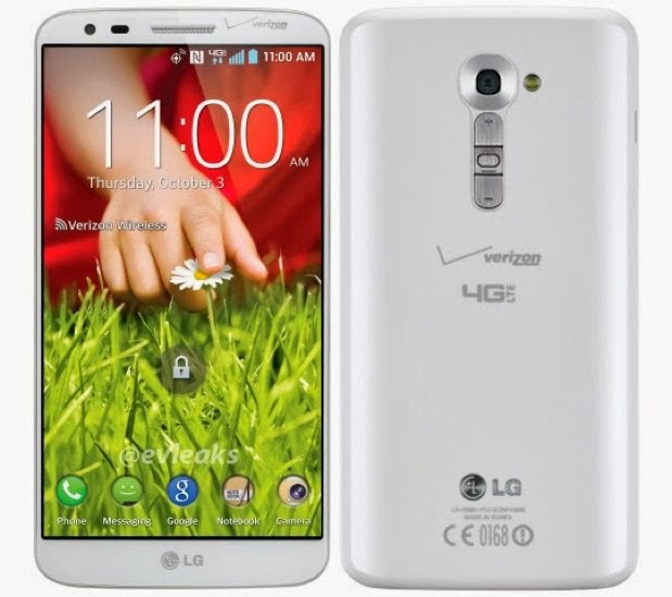 White LG G2 for Verizon Wireless photo posted on Google+ by @evleaks
