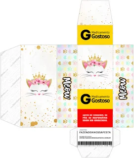 Gatita Princesa: Cajas para Imprimir Gratis.