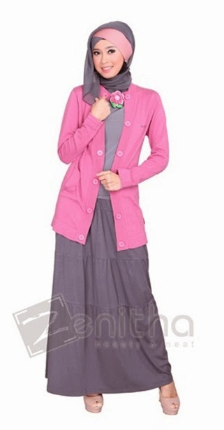 16 Contoh Model Baju  Muslim Cardigan Modern Kumpulan 