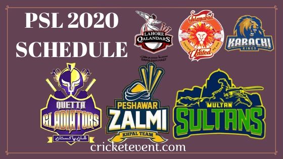 PSL 2020 Schedule