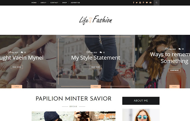 Life-Fashion Responsive Personal Blog Fashions Lifestyle Blogger Template Theme