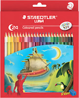 Staedtler Luna Triangular 24 coloured dan watercoloured
