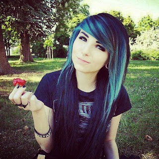 Dark and Blue hair color