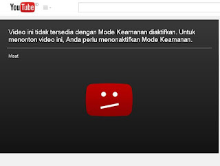 mode aman atau mode terbatas di youtube