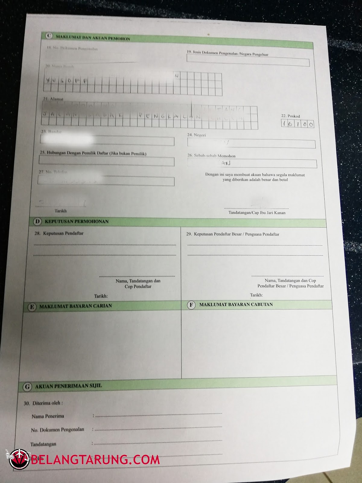 Dokumen Perlu Disediakan Untuk Buat Surat Beranak