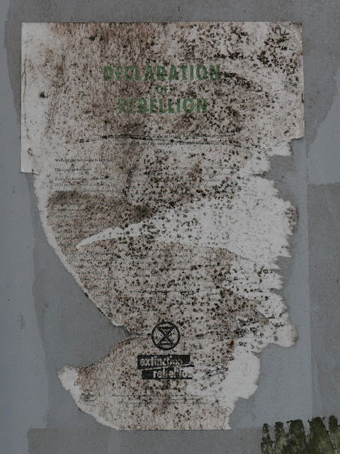 Affiche 'Declaration of Rebellion', Extinction Rebellion, Pletterijkade, Den Haag, oktober 2019