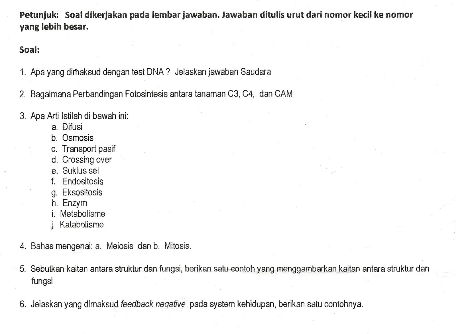Ujian Biologi Umum - arifinbp.com Ujian Biologi Umum - arifinbp.com