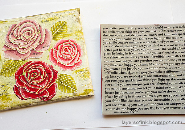 Layers of ink - Mixed Media Rose Canvas Tutorial by Anna-Karin Evaldsson.