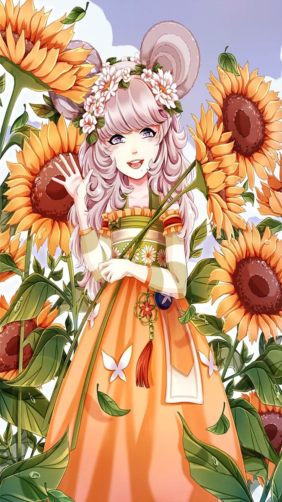 Wallpaper Bunga Matahari Gadis Seni Anime Terbaik yang Patut Dicoba