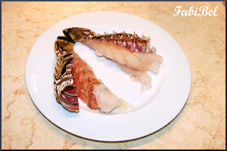 Lobster tails with basil butter