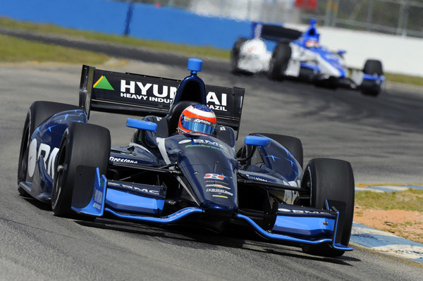  the new DW12 Chevrolet powered Dallara a spin at Sebring after signing a 