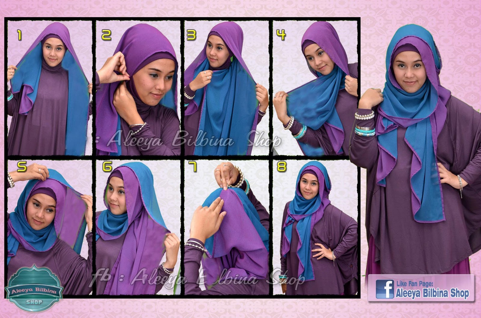 Cara Memakai Jilbab Pashmina TwoTone Simple 1  Tutorial Memakai 