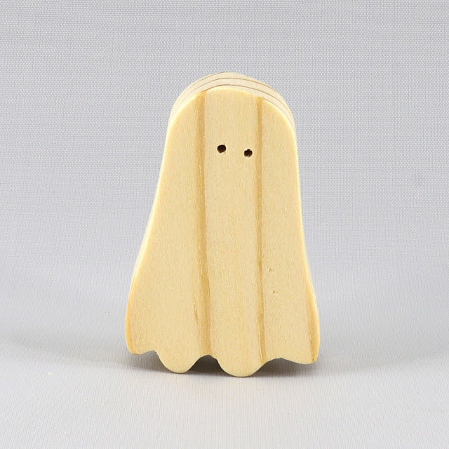 Handmade Wooden Halloween Ghost Cutouts - Set of 6 Silly Spooks - Boo Crew