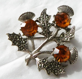 Amber thistle Scottish brooch by Miracle