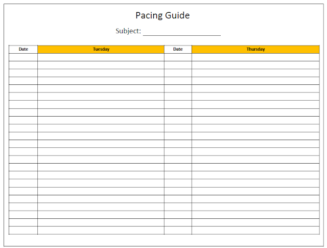 Pacing Guide Templates