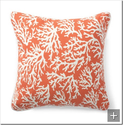 orange coral outdoor pillow