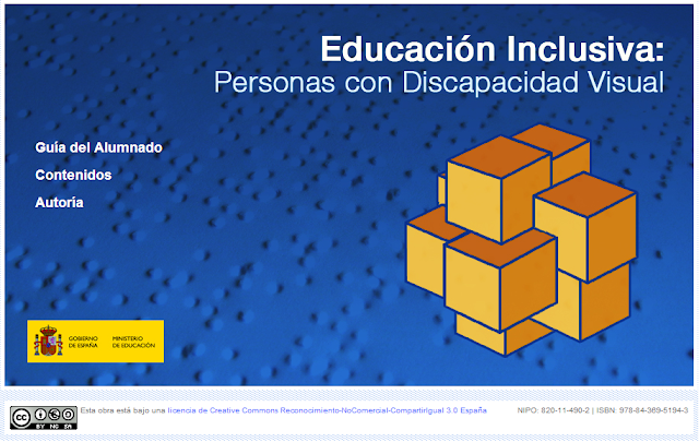 Imagen que ofrece la portada del portal educativo sobre inclusión educativa del alumno con dv