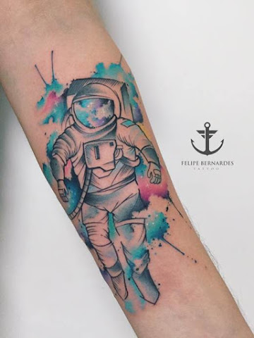 Joyful Watercolor Tattoos by Felipe Bernardes