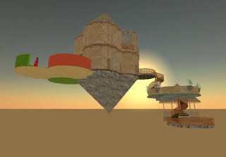 second life - building floating in the sky