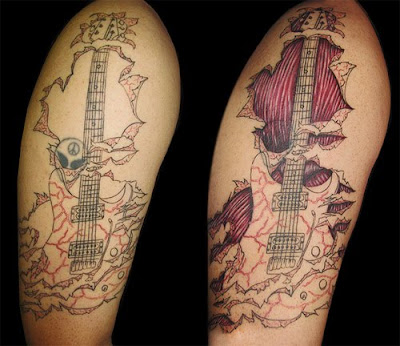 Here's a pic of how my PRS Guitar tattoo is coming along.