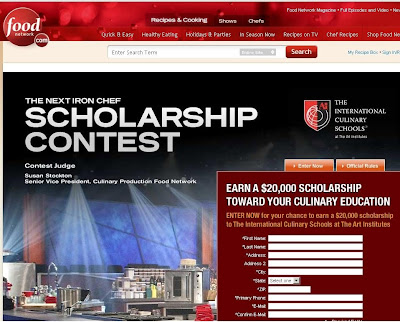 Food Network Next Iron Chef Scholarship Contest at Www.FoodNetwork.Com/Scholarship 