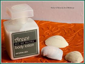 Areev Oil Of Olives Body Lotion For Sensitive skin review up on Natural Beauty And Makeup Blog