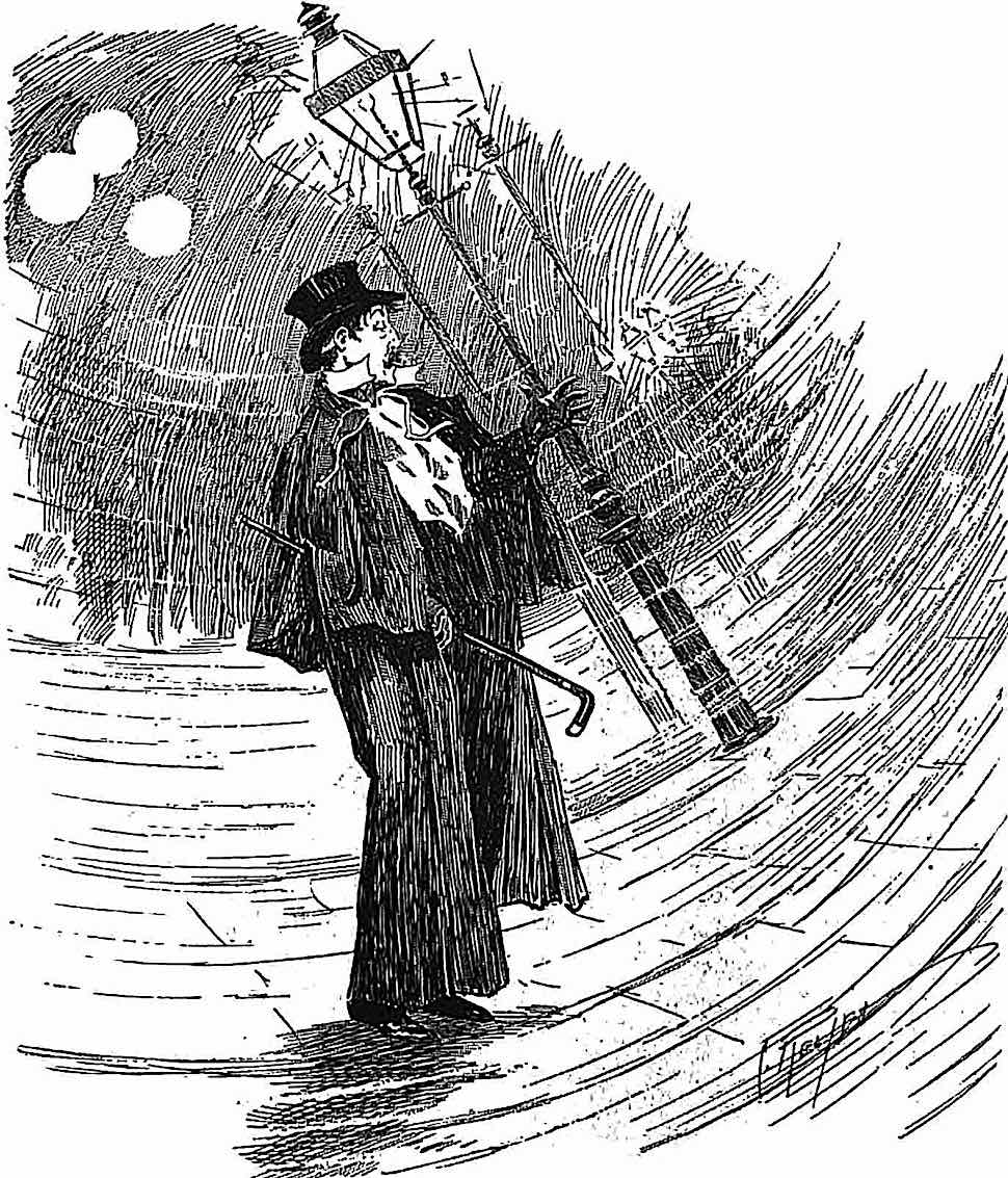 an 1896 cartoon about a drunken gentleman