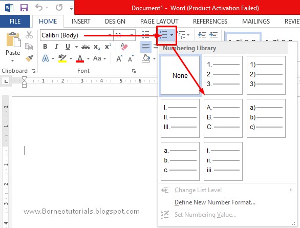 Trik Membuat Daftar Bertingkat di Ms Word 2013