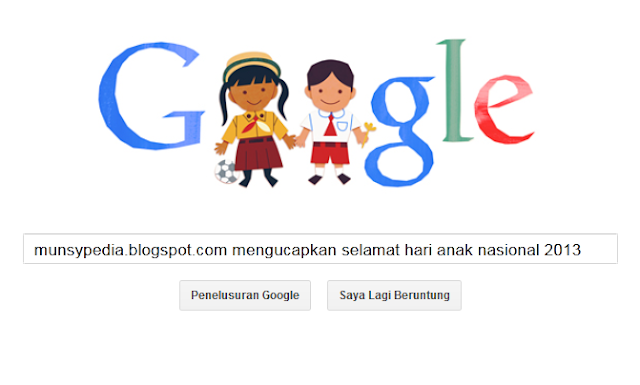 Hari Ini Google Ikut Memperingati Hari Anak Nasional 