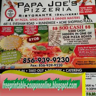 Free Printable Papa Joes Pizza Coupons