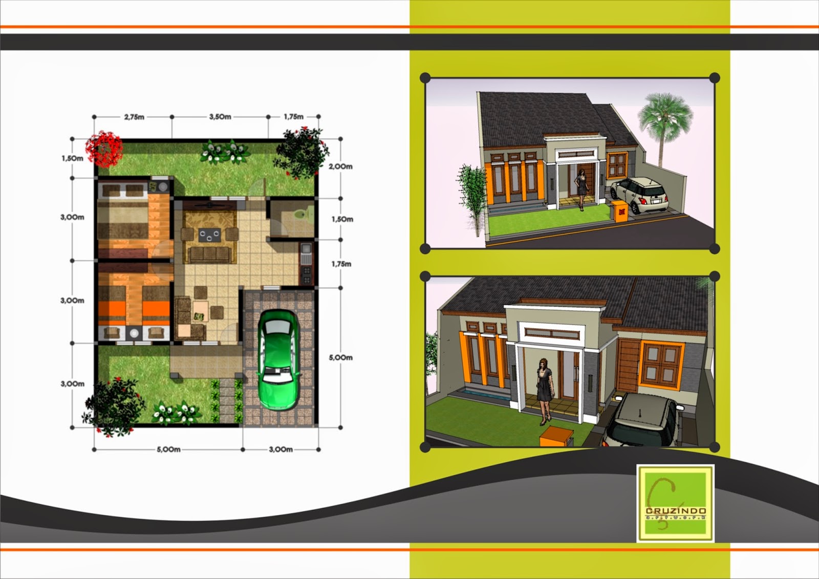 Gambar Denah  Rumah  3 Kamar Tidur 1 Mushola  Terbaru Ukuran 