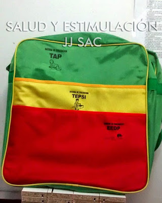 maletin lona Baterias TAP tepsi eedp colores verde amarillo rojo rasta