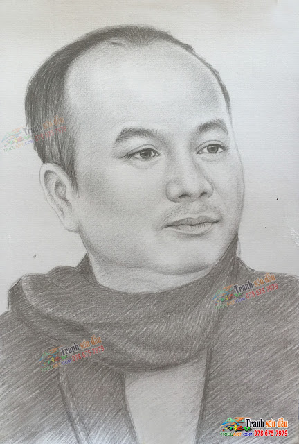 Vẽ chân dung chì than làm quà sinh nhật