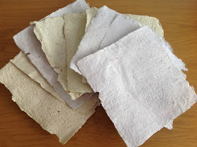 sheets of homemade paper