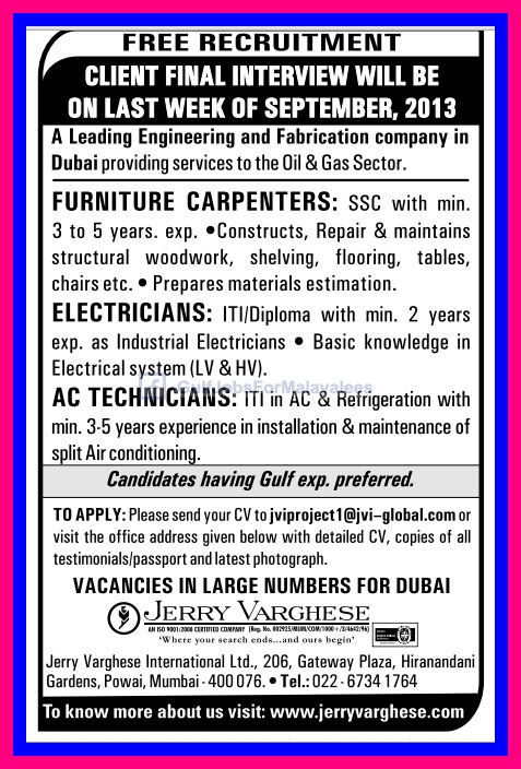 Free Recruitment For An Oil & Gas Sector UAE