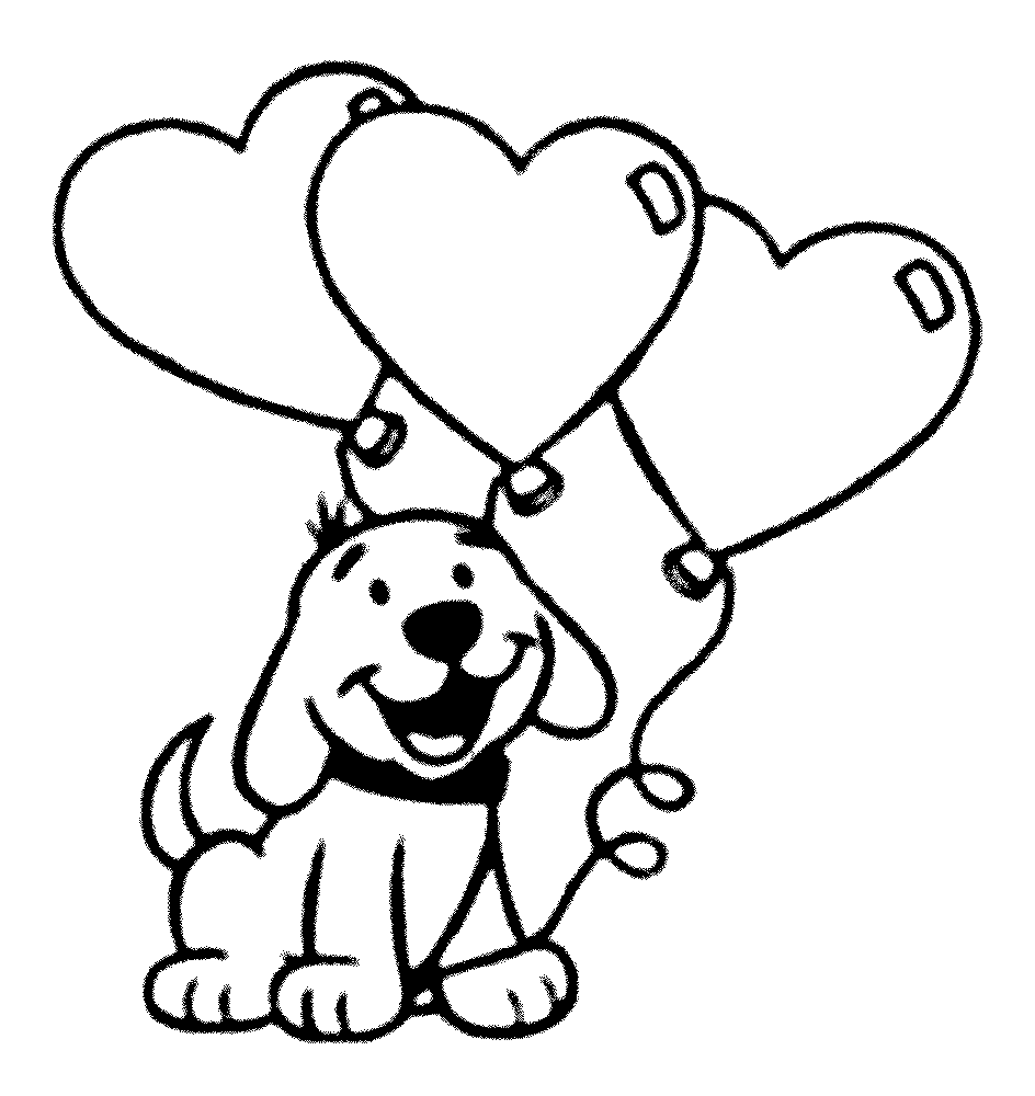 Mewarnai Gambar  Anak  Anjing  dan Balon Untuk PAUD dan TK 