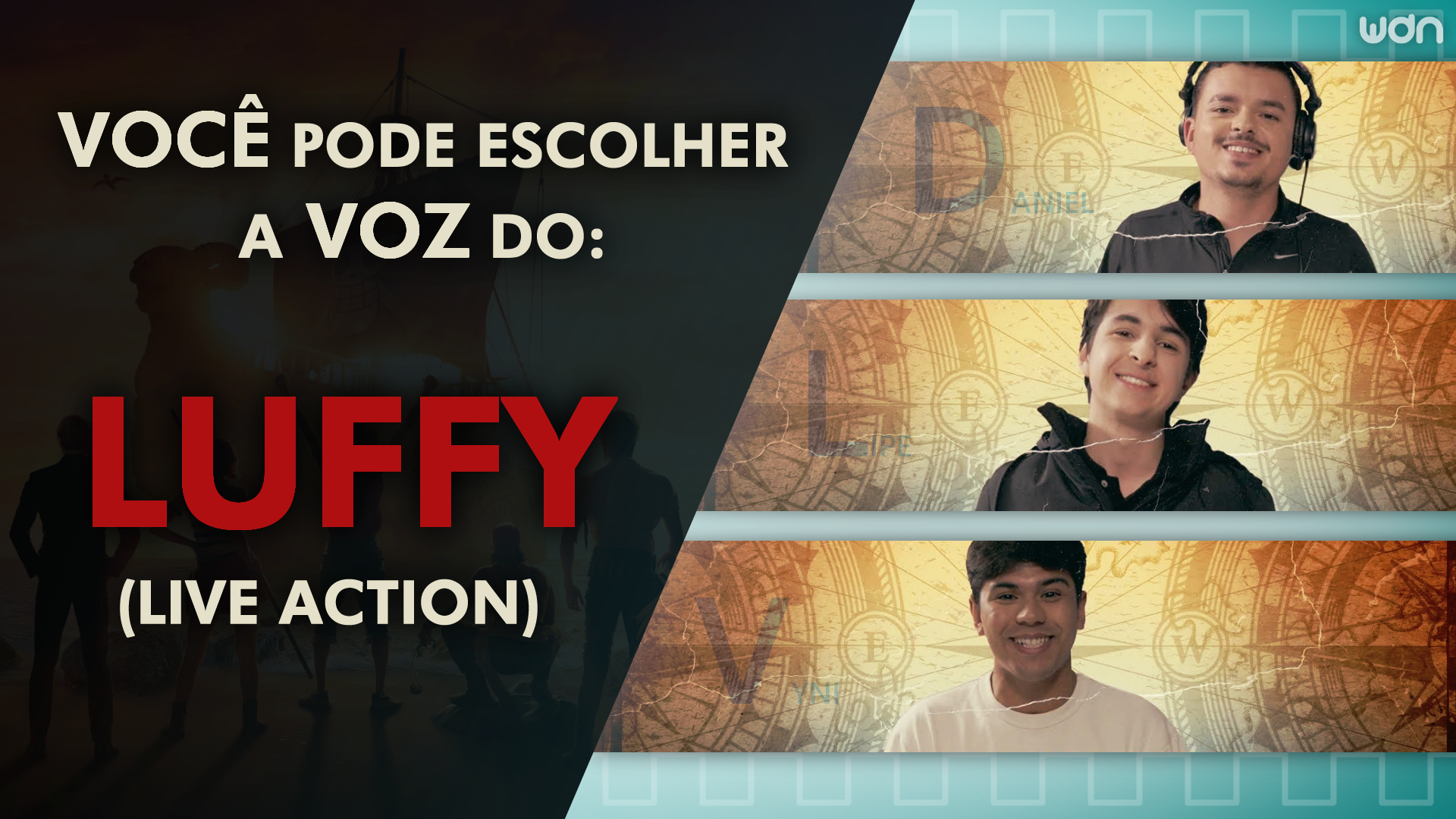 Conheça os dubladores que podem se tornar a voz de Luffy no Live