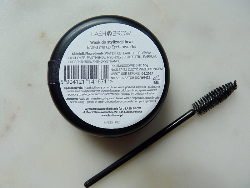 Wosk do stylizacji brwi Keratyna+Pantenol LASH BROW  skład inci ingredients