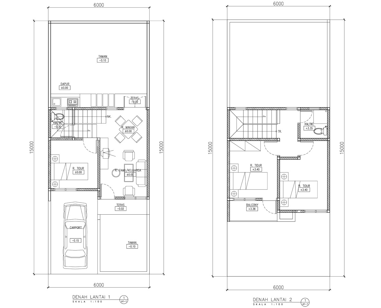 107 Denah Rumah  Minimalis Format  Autocad  Gambar  Desain 