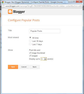 Setting Popular Posts Blogger