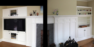 Built in Media Cabinet with TV Swivel and Alcove Display Shelves, Westchester, NY