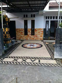 Gambar Foto Desain Motif Batu Sikat Carport